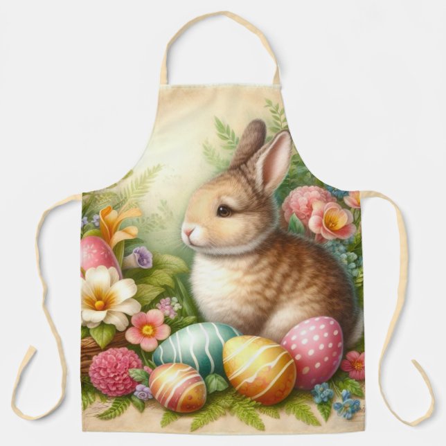 Vintag Ostersonnenkaninchen Schürze (Vorderseite)