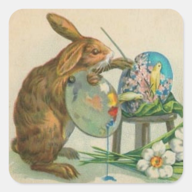 Vintag-Ostersternsticker Quadratischer Aufkleber (Vorderseite)