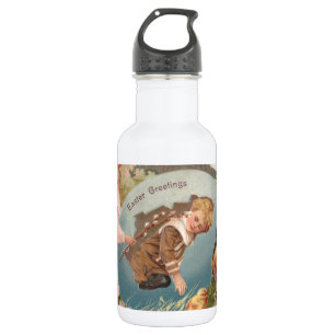 Vintag-OsterViktorianische Girl & Boy Edelstahlflasche
