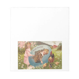 Vintag-OsterViktorianische Girl & Boy Notizblock