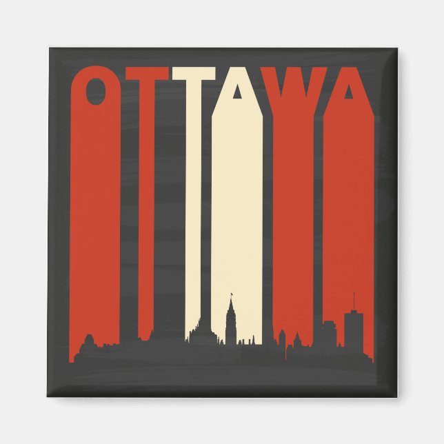 Vintag Ottawa Cityscape Magnet (Vorne)