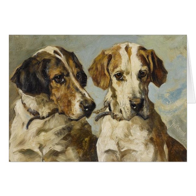 Vintag - Paare Foxhound-Hunde, (Vorderseite (Horizontal))