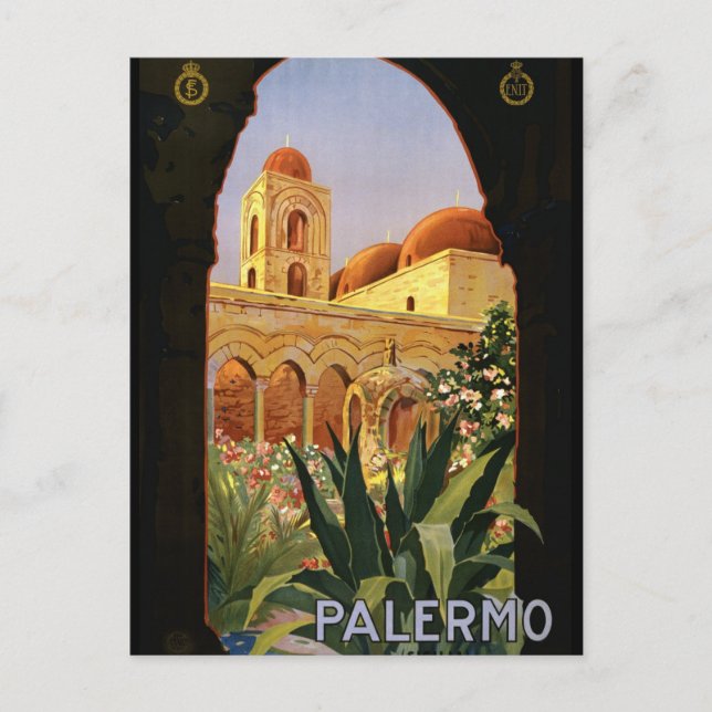 Vintag Palermo Italien Europa Reisen Postkarte (Vorderseite)