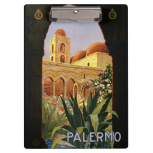 Vintag Palermo Italy Poster Klemmbrett