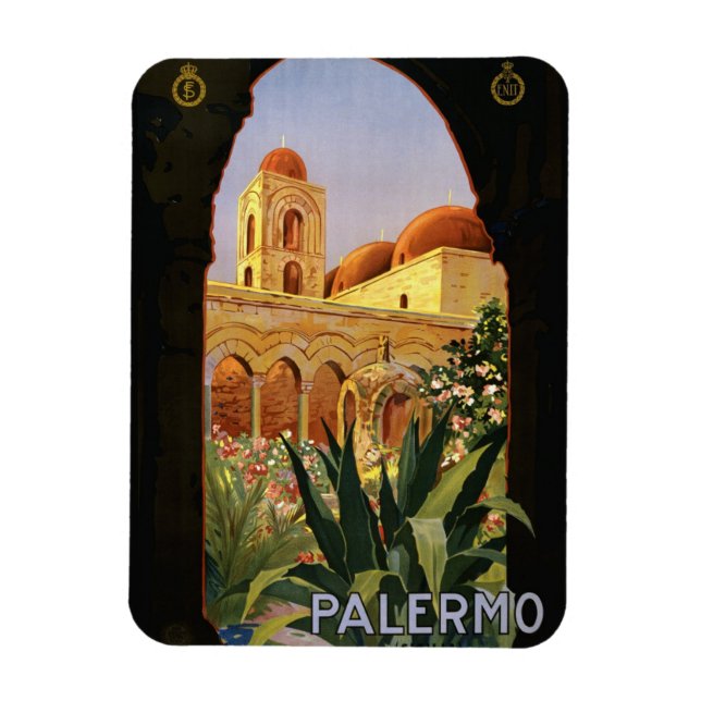 Vintag Palermo Italy Poster Magnet (Vertikal)