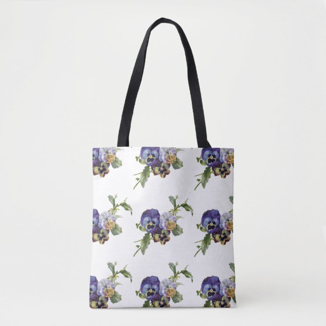 Vintag Pansy Floral Bouquet - Tasche (Vorderseite)