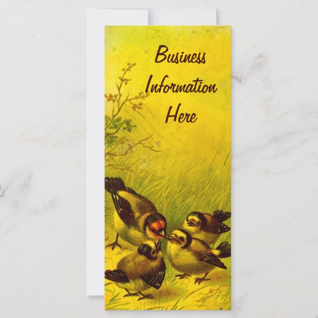 Vintag Panted Sparrows 2012 Calendar-Lesezeichen (Vorderseite)