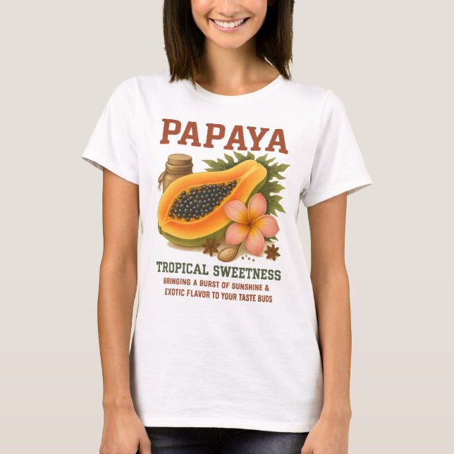 Vintag Papaya Frucht - Tropisches SüßigkeitsRetro T-Shirt (Vorderseite)