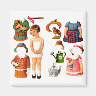 Vintag Paper Doll Magnet
