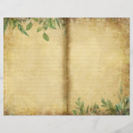 Vintag Paper Green Foliage Page