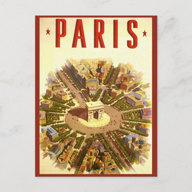 Vintag Paris, Arc de Triomphe, Adresswechsel Ankündigungspostkarte (Vorderseite)