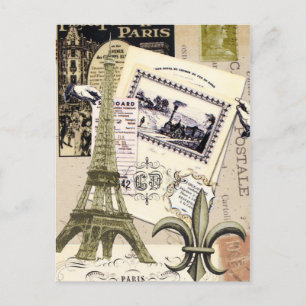 Vintag Paris Collage...Postcard Postkarte