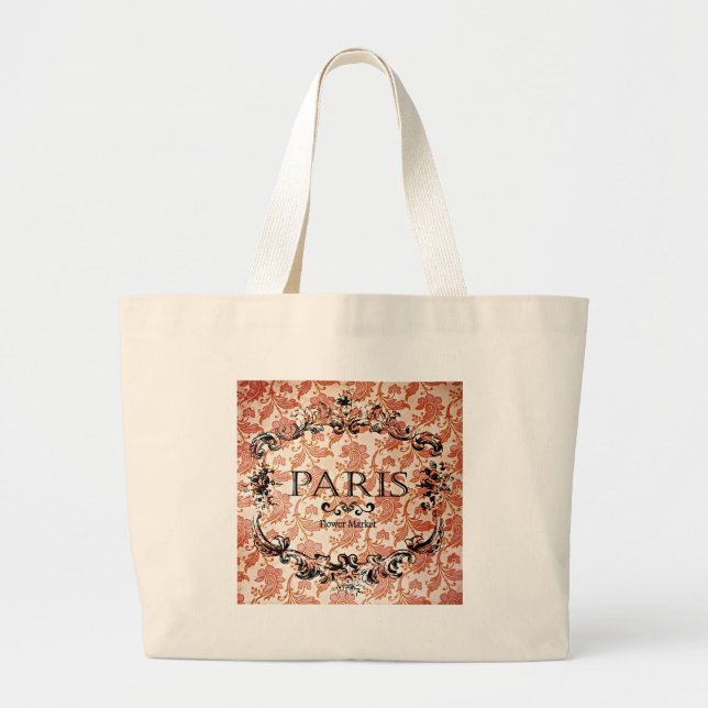 Vintag Paris Damask Jumbo Stoffbeutel (Vorne)