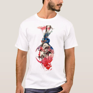 Vintag Paris Eiffel Tower Liebe Wasserfarbe T-Shirt