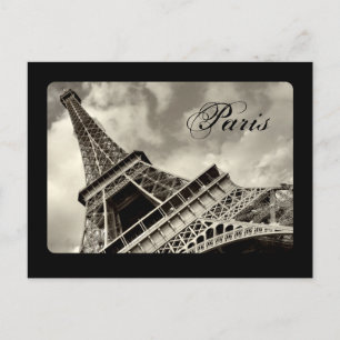 Vintag Paris Eiffel Tower Postkarte