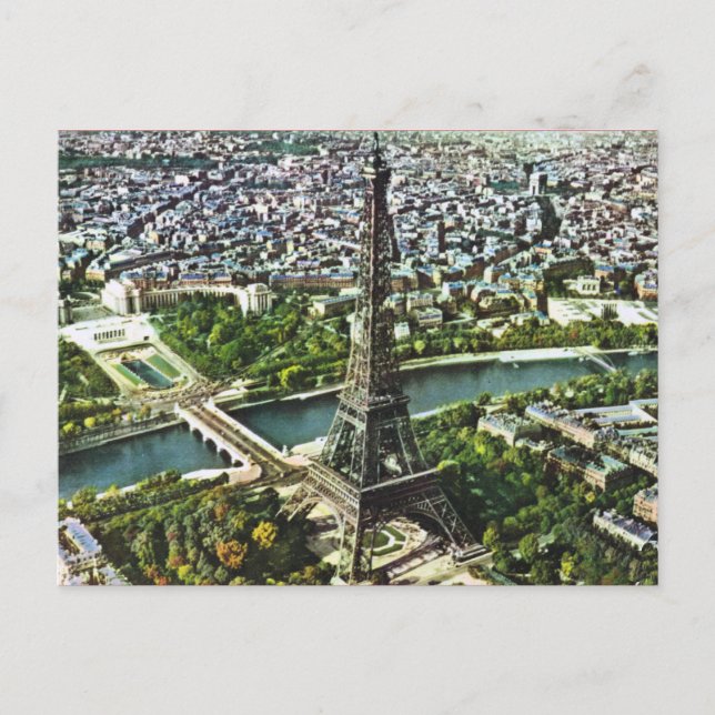 Vintag Paris, Eiffelturm Postkarte (Vorderseite)
