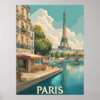 Vintag Paris: Eiffelturm & Seine Café