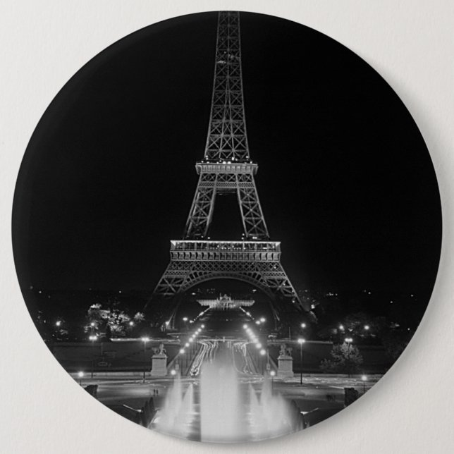 Vintag Paris Fontains Tower Eiffel Button (Vorderseite)