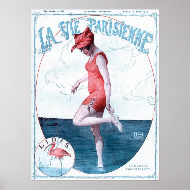 Vintag Paris Frankreich Anzug Fashion & Beach Poster (Vorne)