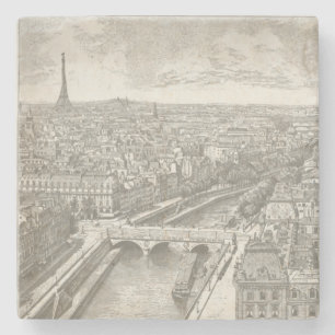 Vintag Paris Frankreich Eiffelturm Steinuntersetzer