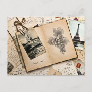 Vintag Paris Frankreich Erinnerungen Postkarte