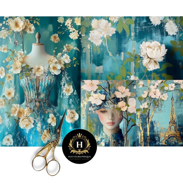 Vintag Paris Frankreich Mode Collage Decoupage Seidenpapier (Von Creator hochgeladen)