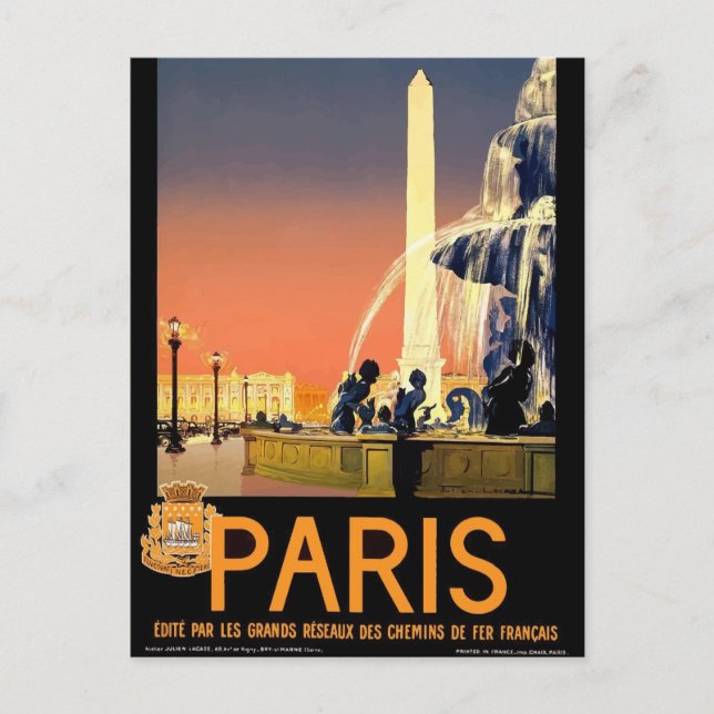 Vintag Paris - Frankreich Postkarte (Vorderseite)