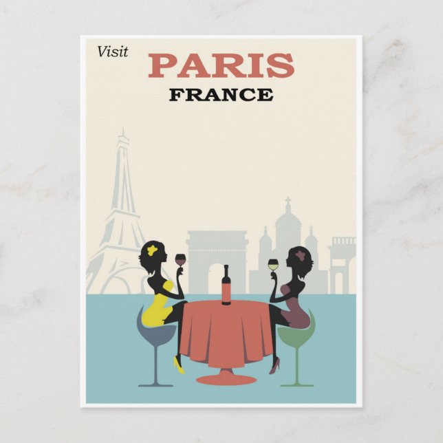 Vintag Paris Frankreich Sehenswürdigkeiten Postkarte (Vorderseite)