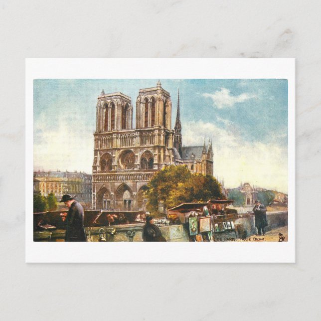 Vintag Paris Notre Dame Postkarte (Vorderseite)