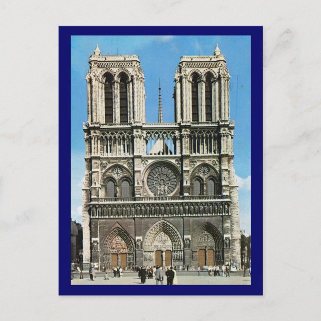 Vintag Paris, Paris Notre Dame de Paris Postkarte (Vorderseite)