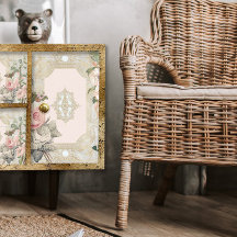 Vintag Paris Pink Gold Floral French XL Decoupage