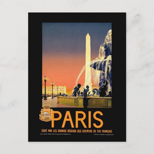 Vintag Paris Postkarte (Vorderseite)