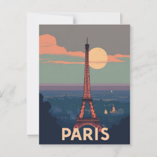 Vintag Paris Reisen Eiffelturm Retro Postkarte