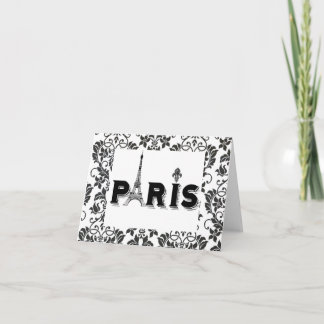 Vintag-Paris Schwarz-Weiß-Notizard Karte