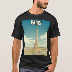 Vintag Paris Travel Poster Eiffel Tower T - Shirt