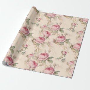 Vintag Pastel Rosa Elegante Rose Geschenkpapier