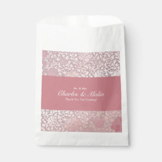 Vintag Pastellrosa Silberblume Geschenktütchen