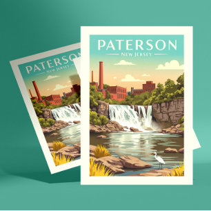 Vintag Paterson New Jersey Postkarte