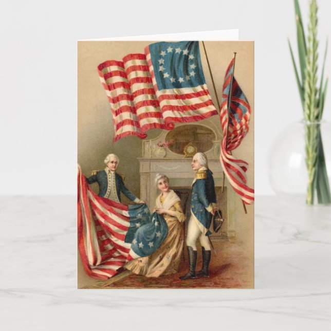 Vintag_Patriotic_flags_card Karte (Vorderseite)