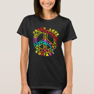 Vintag Peace Liebe Guitars 60er 70er Retro Electri T-Shirt