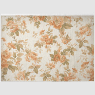 Vintag Peach Floral Decoupage Seidenpapier