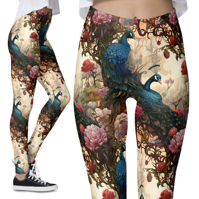 Vintag Peacock Floral Leggings (Von Creator hochgeladen)