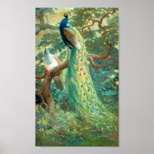Vintag Peacock Image Poster