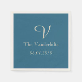 Vintag Peacock Monogram Wedding Napkin Serviette