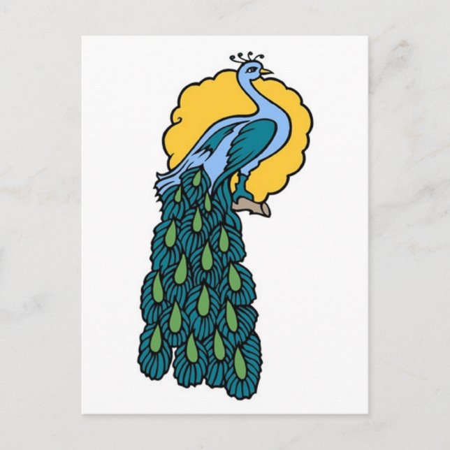 Vintag Peacock Tattoo Postkarte (Vorderseite)
