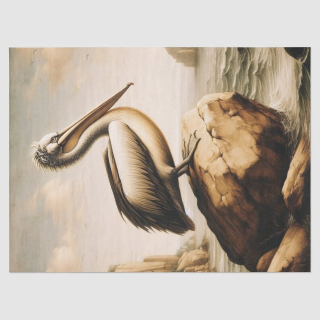 Vintag Pelican Decoupage Seidenpapier (Vorderseite)