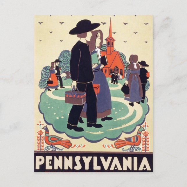 Vintag Pennsylvania Schoolhouse Postkarte (Vorderseite)
