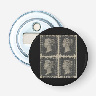 Vintag Penny Black Briefmarke Abzeichen Flaschenöf Flaschenöffner