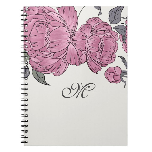Vintag Peonies Journal Notizblock (Vorderseite)