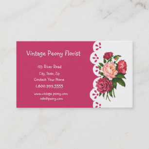 Vintag Peony Florist Shop Blume Visitenkarte